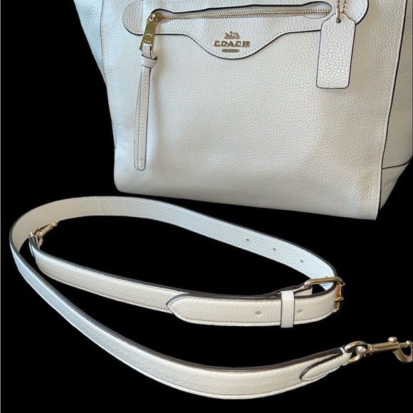 Authentic Coach C5690 “Kleo” Large Carryall Pebbled Leather Handbag in Chalk - Picture 4 of 12